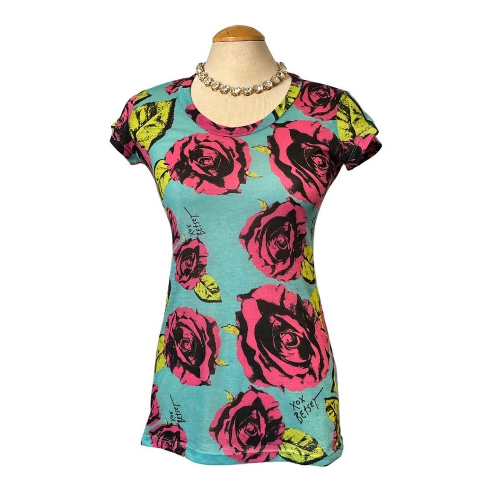 BETSEY JOHNSON Tee Shirt O/S Fits More Like a Sm/Med Gorgeous Top **Read **